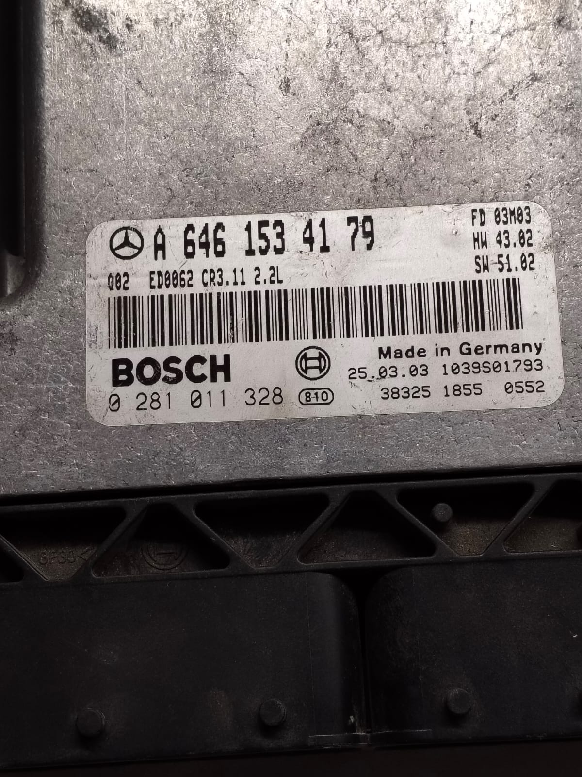 A 646 153 41 79 ,0 281 011 328 Mercedes-Benz DIESEL ECM - Image 3
